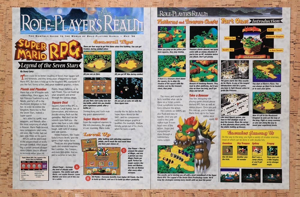 1996 Super Mario RPG General Tips Original Ad v6