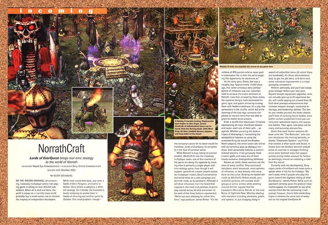 2003 Lords Of EverQuest PC Original Ad