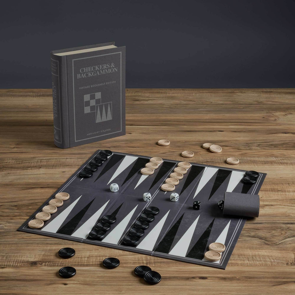 Checkers & Backgammon - Vintage Bookshelf Edition - 