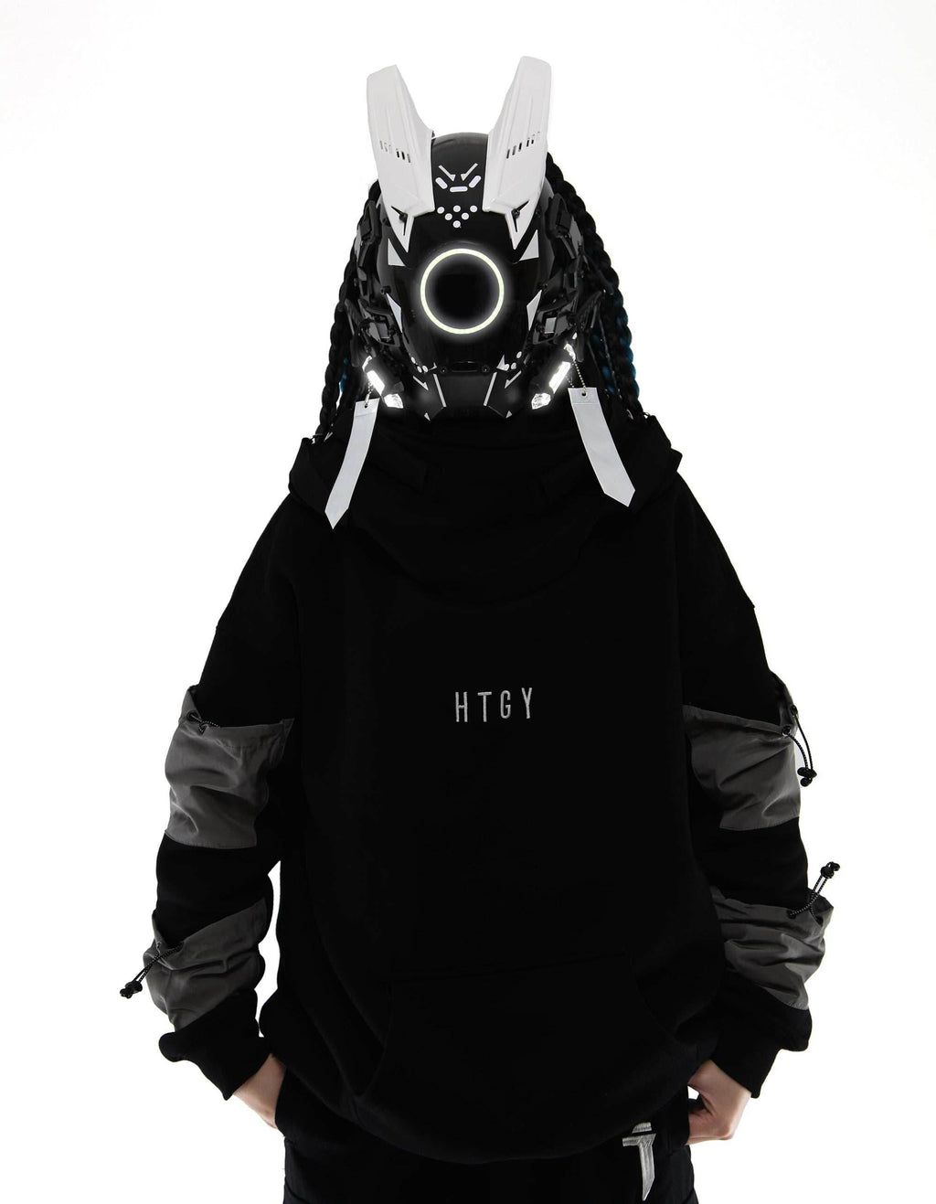 D-Ci White Tech Mask (With Braids) - 