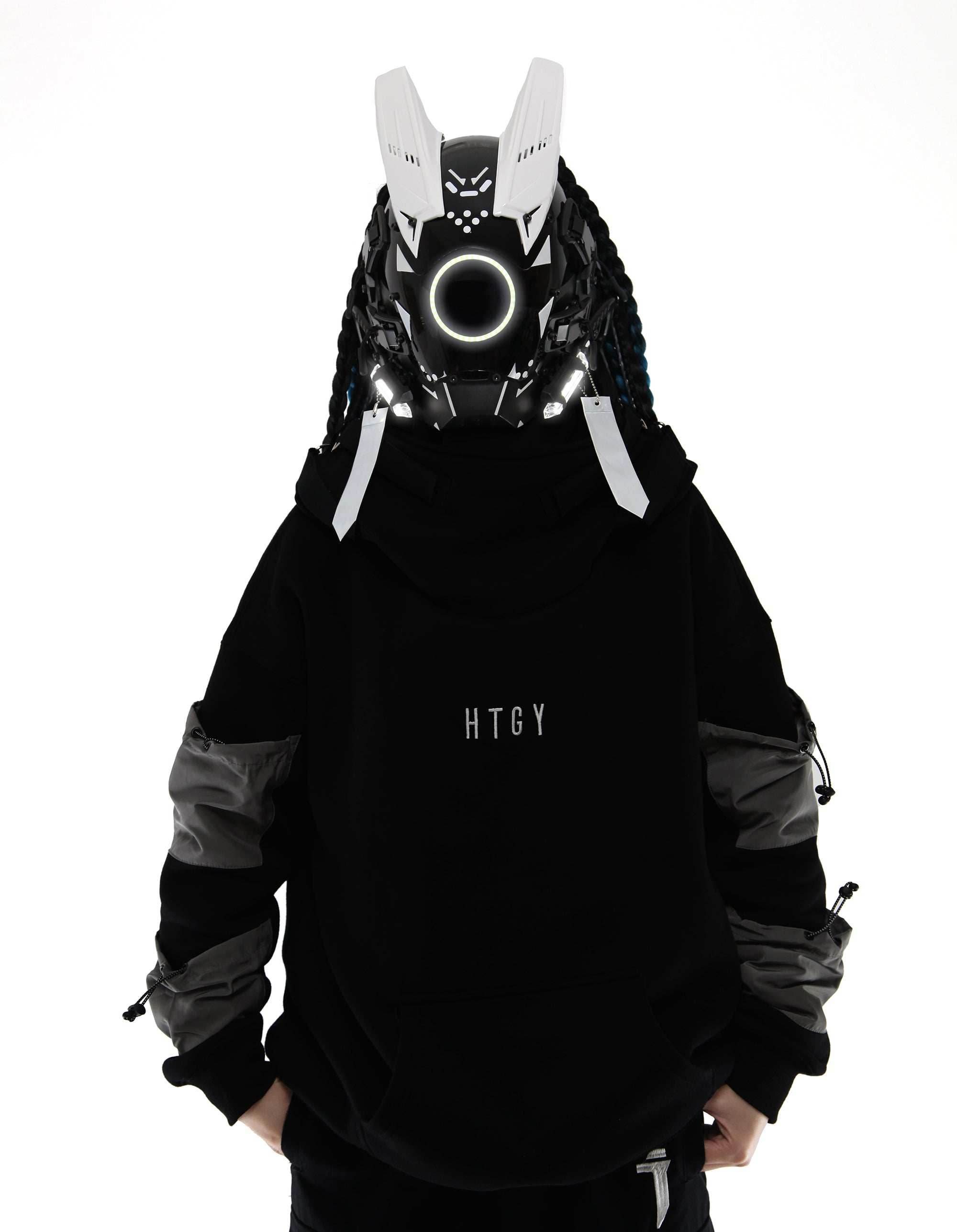 D-Ci White Tech Mask (With Braids) - 