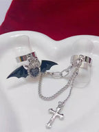 'Bat Doll' Kawaii Goth bat Wings & Cross Rings Set