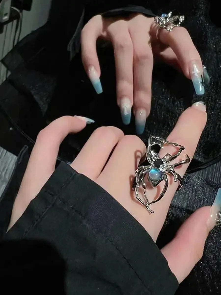 'Lunar eclipse' Alt Spider Moonstone Rings