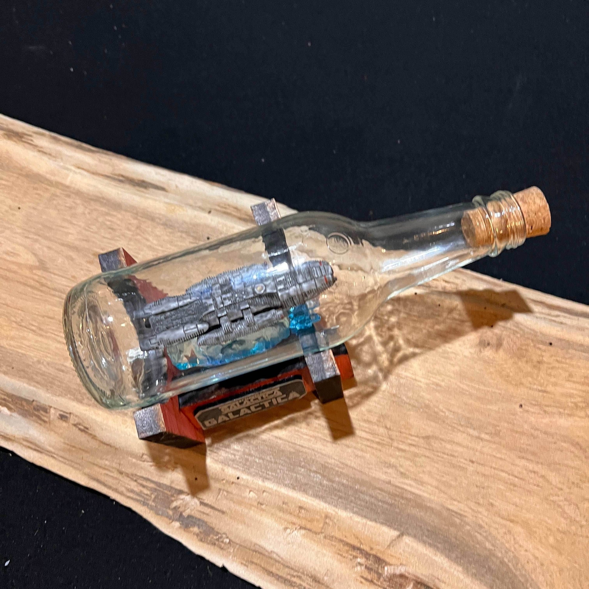 Battlestar Galactica Starship in a Beer Bottle - 