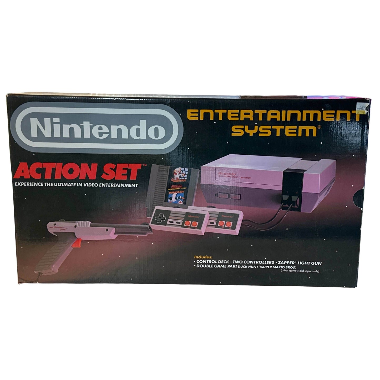 Nintendo NES Action Set Console & Game - Complete in Box (Grey Gun Controller & 2 Controllers)