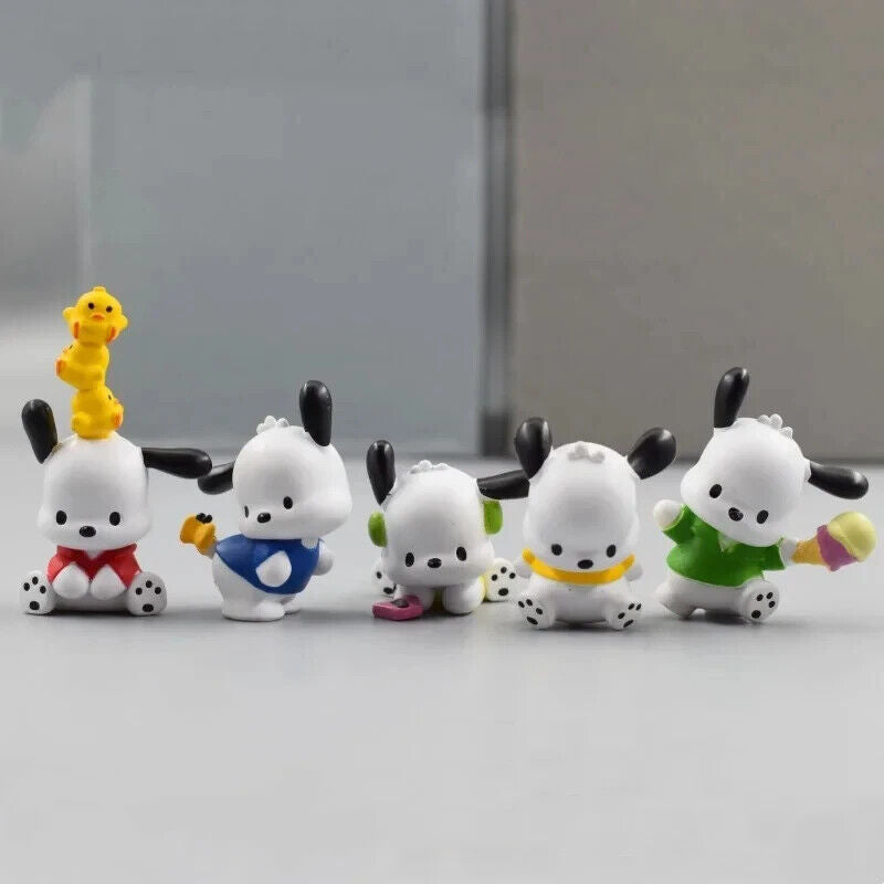 5 Pcs Set Sanrio Danshi Figure, Kawaii Pochacco Melody Figurine, Anime 1.5 in