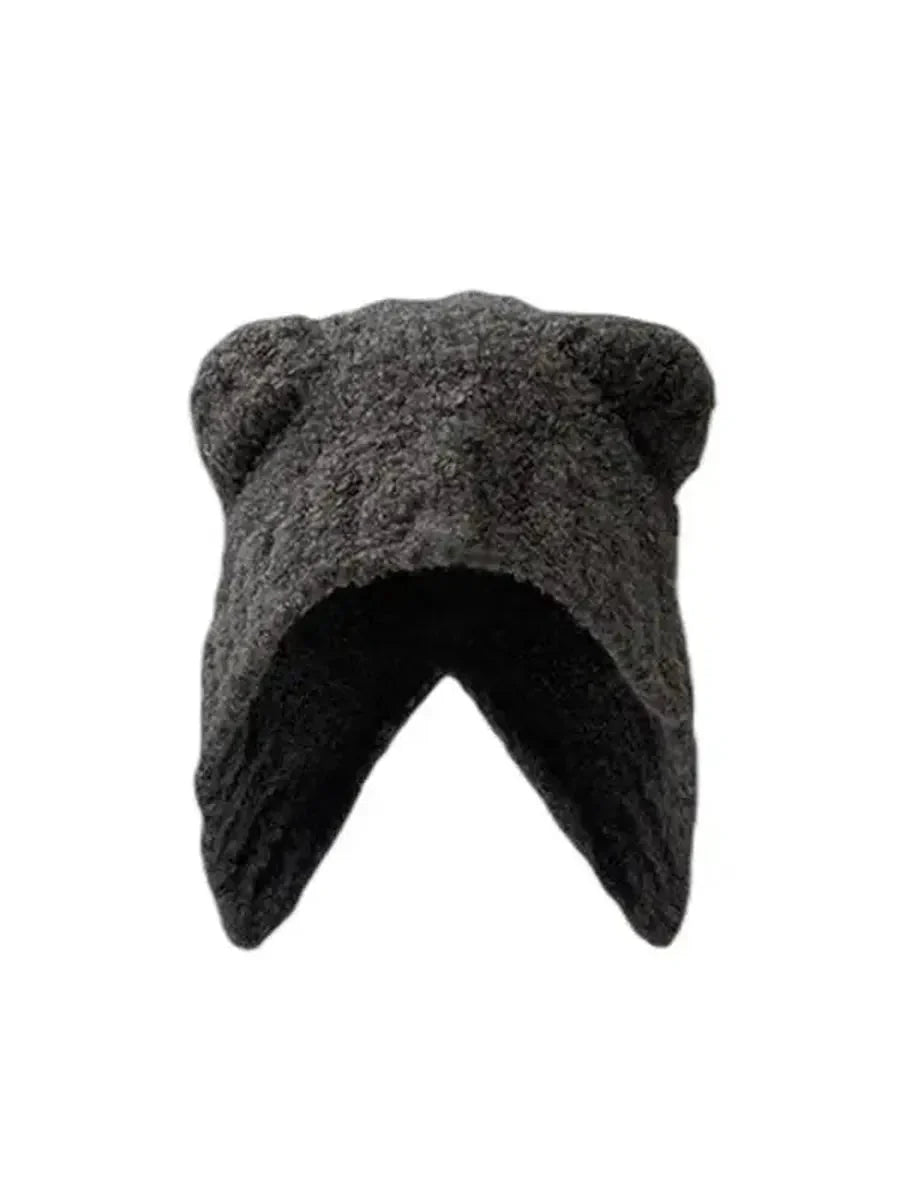 'Cutie Bear' Knitted Ear Muffs Hat