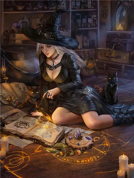 5d diy Diamond Painting  Halloween Witch Cross Stitch Diamond Embroidery