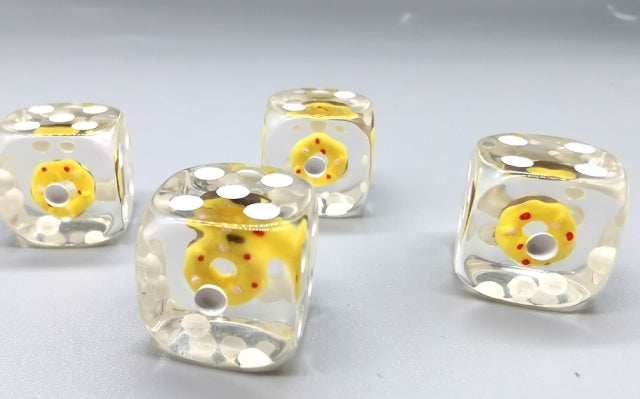 Yellow Donut Pipped d6 16mm (Custom Dice) - 