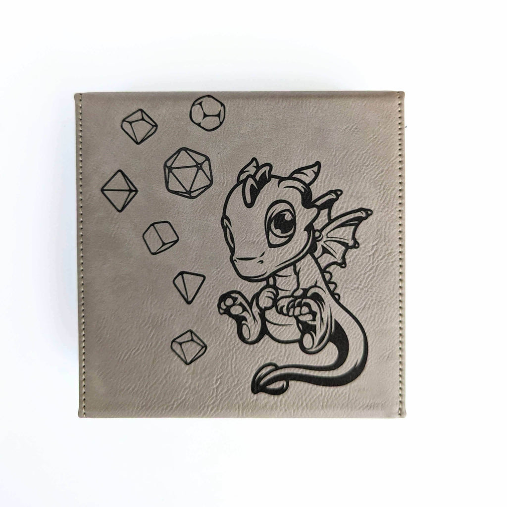 Adoragon - Vegan Leather Dice Box - Gray