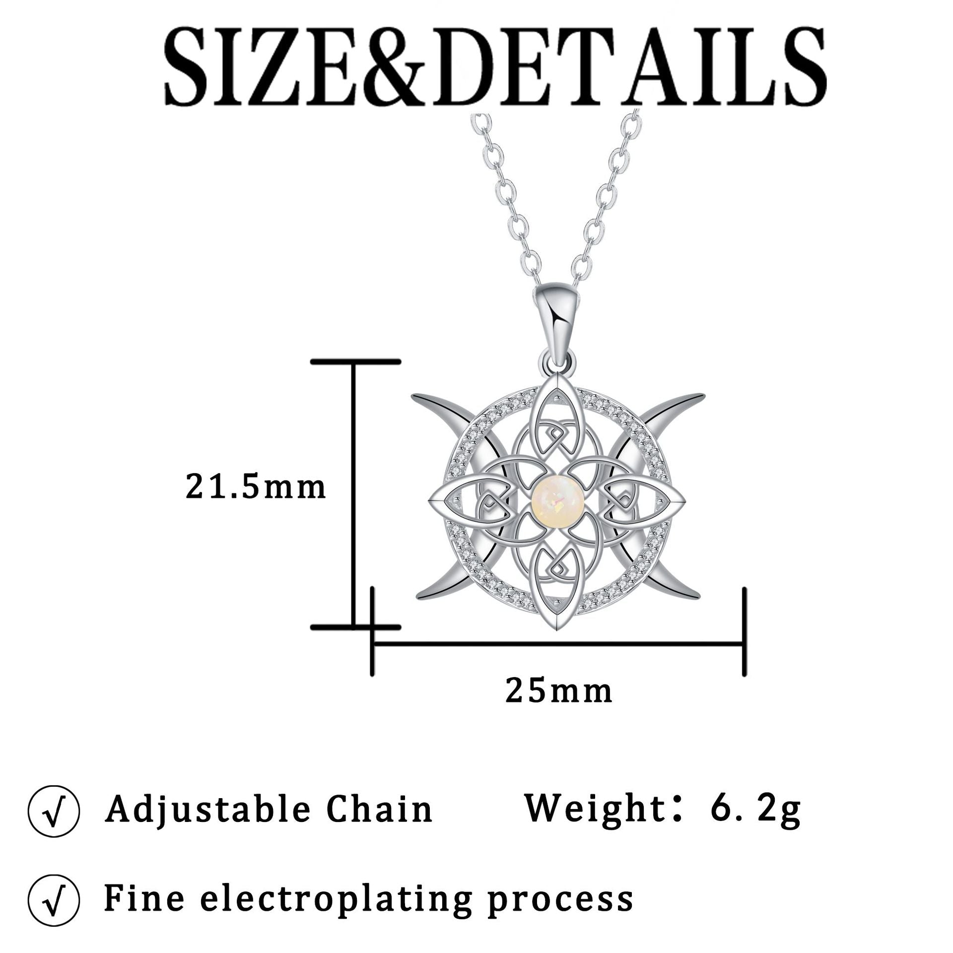 Opal-Encrusted Diamond Celtic Knot Necklace