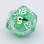 Dragon Eye d20 21.7mm Resin Standard Roll d20 [Red, Green, Blue, Clear, Smoke] - Green