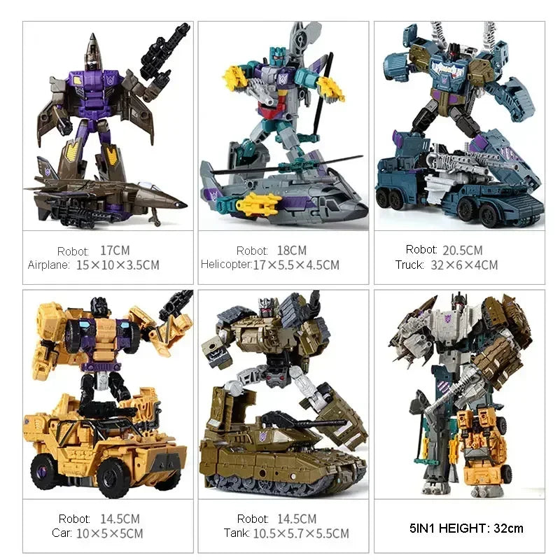 5in1 Combiners Bruticus G1 Transformation Action Figure Toy Brawl Swindle Onslaught Model Deformation Car Robot KO