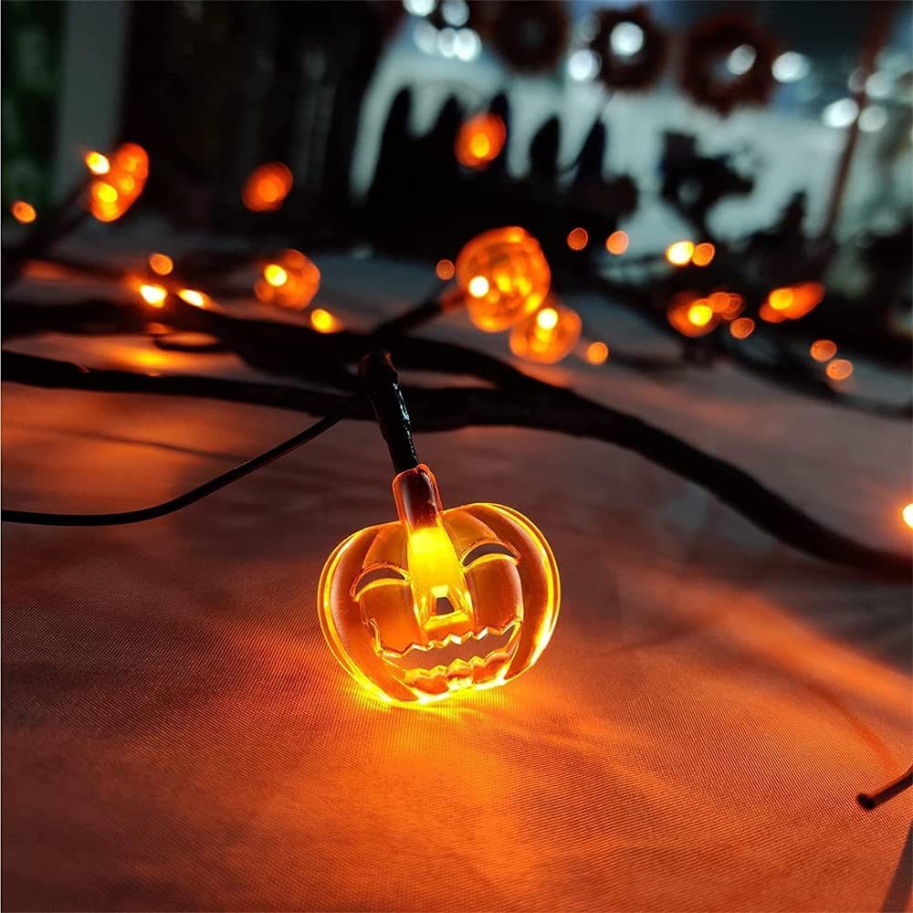 6 Ft 54 LED Halloween Willow Vine Twig 18 LED Pumpkins & Spiders, 36 Orange & Purple Halloween Lights Waterproof Battery Operated Garland Halloween Scary Decorations Home Indoor Wall