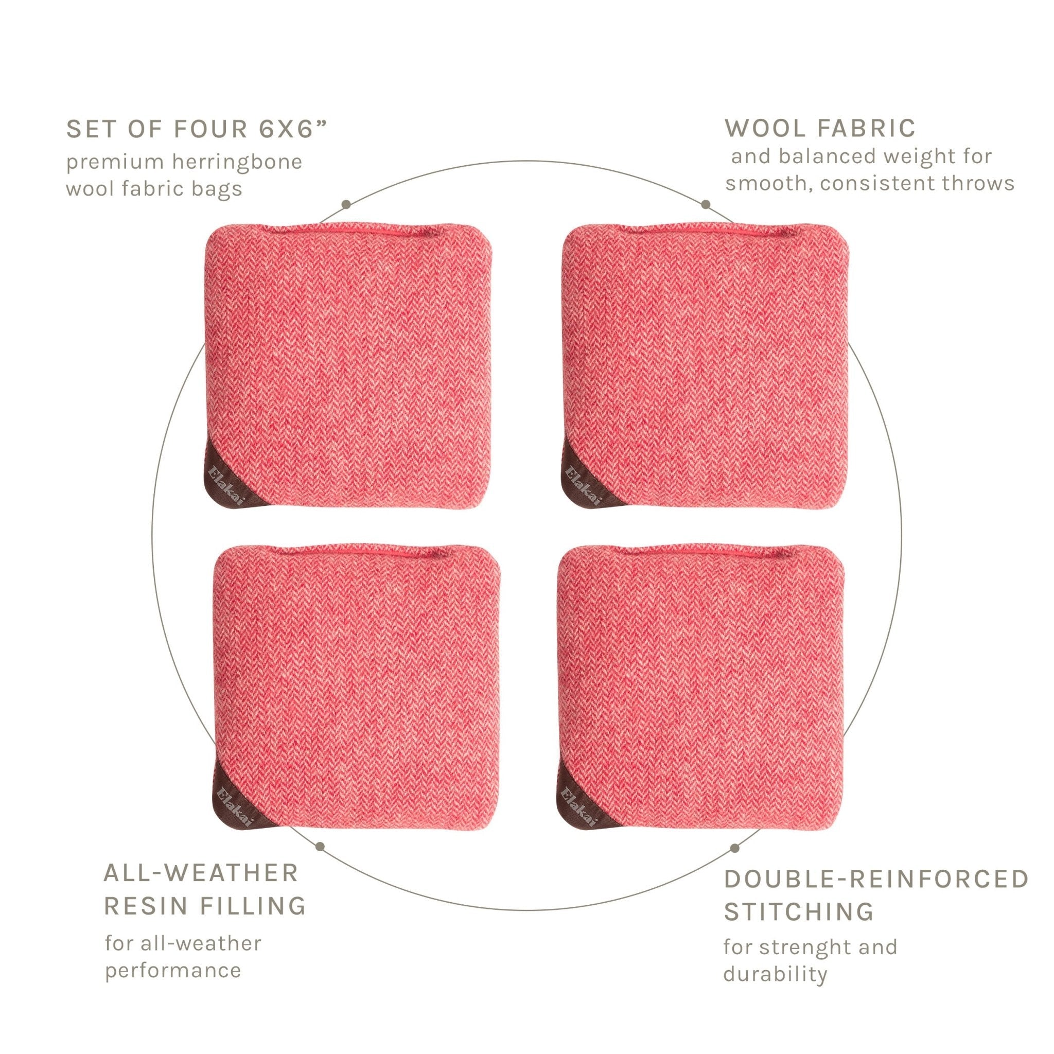 6-in Herringbone Cornhole Bags | Premium All-Weather Collection
