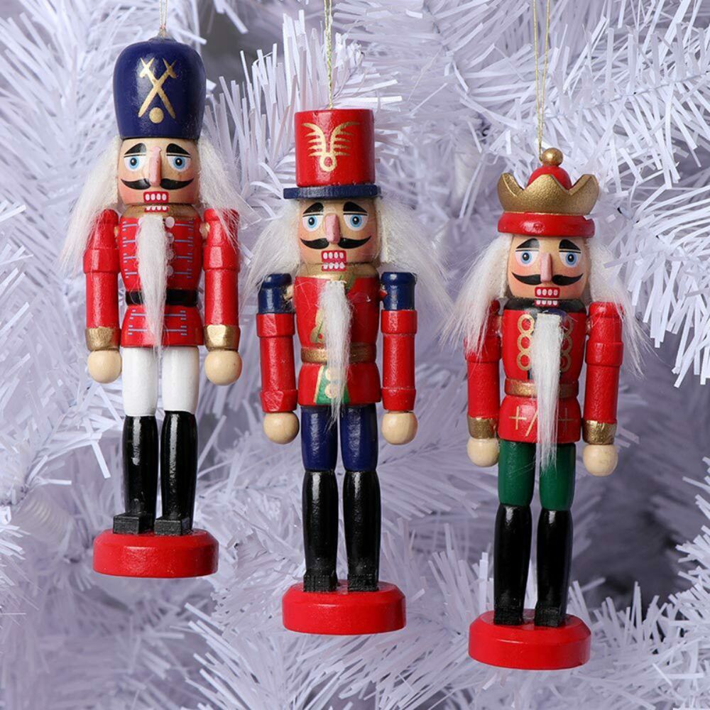 6-Pack Mini Wooden Nutcracker Christmas Ornaments