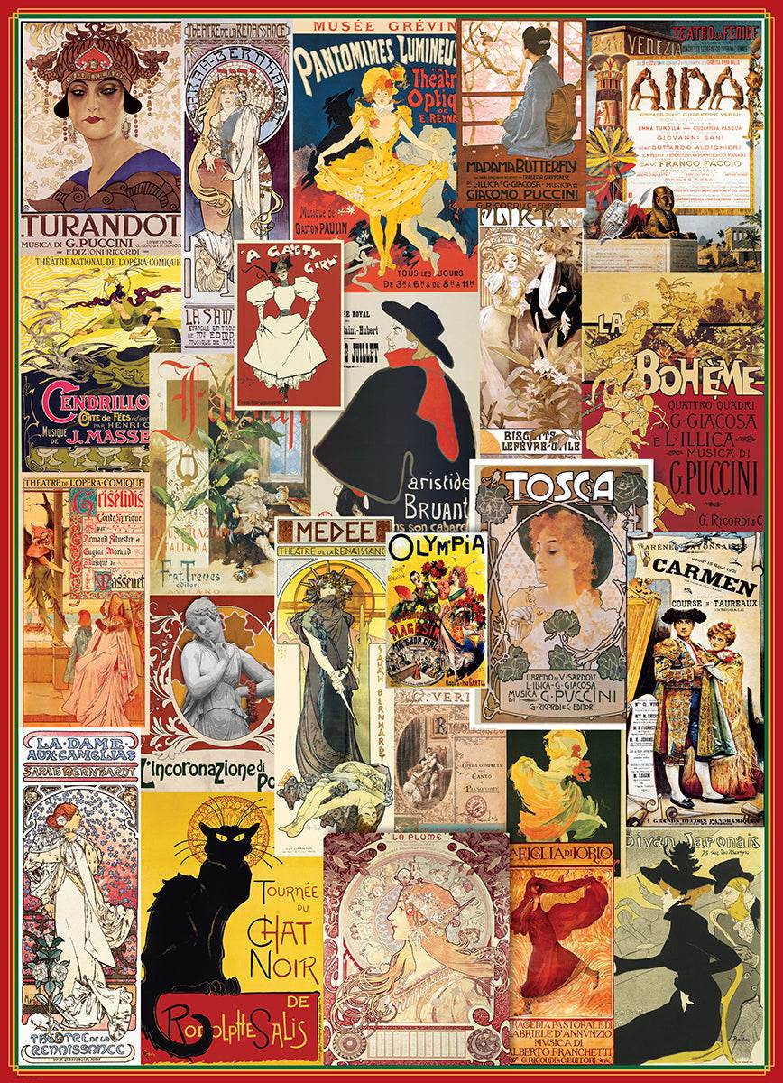 Puzzle: Vintage Art Collages - Theater & Opera Vintage Posters - 