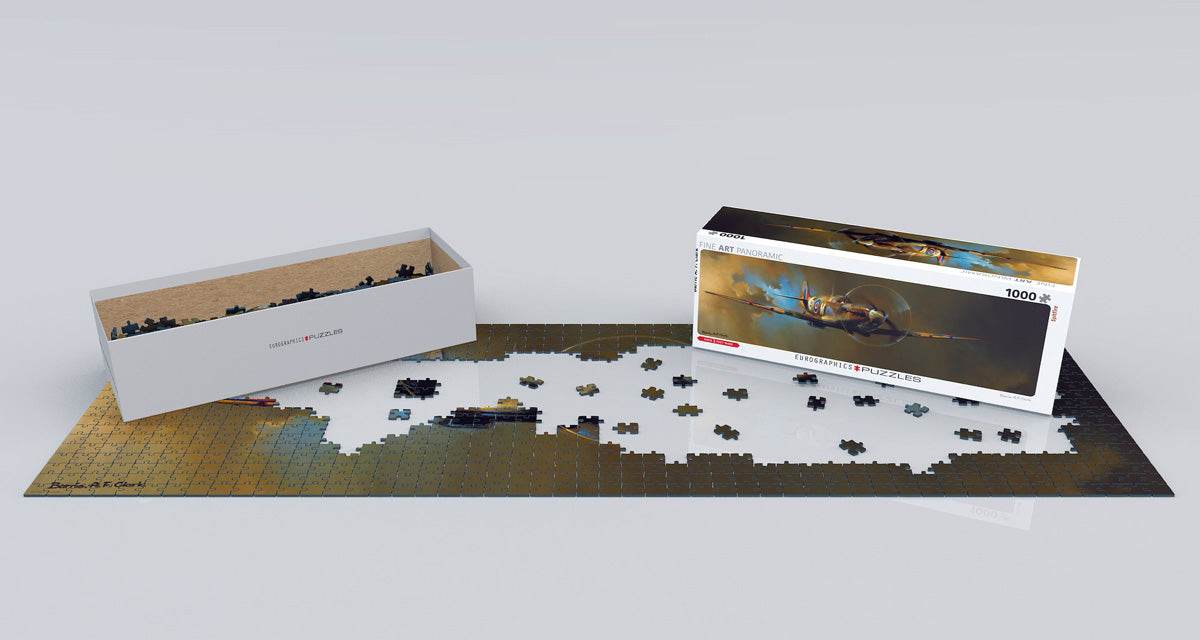 Puzzle: Panoramic Puzzles - Spitfire by Barrie AF Clark - 