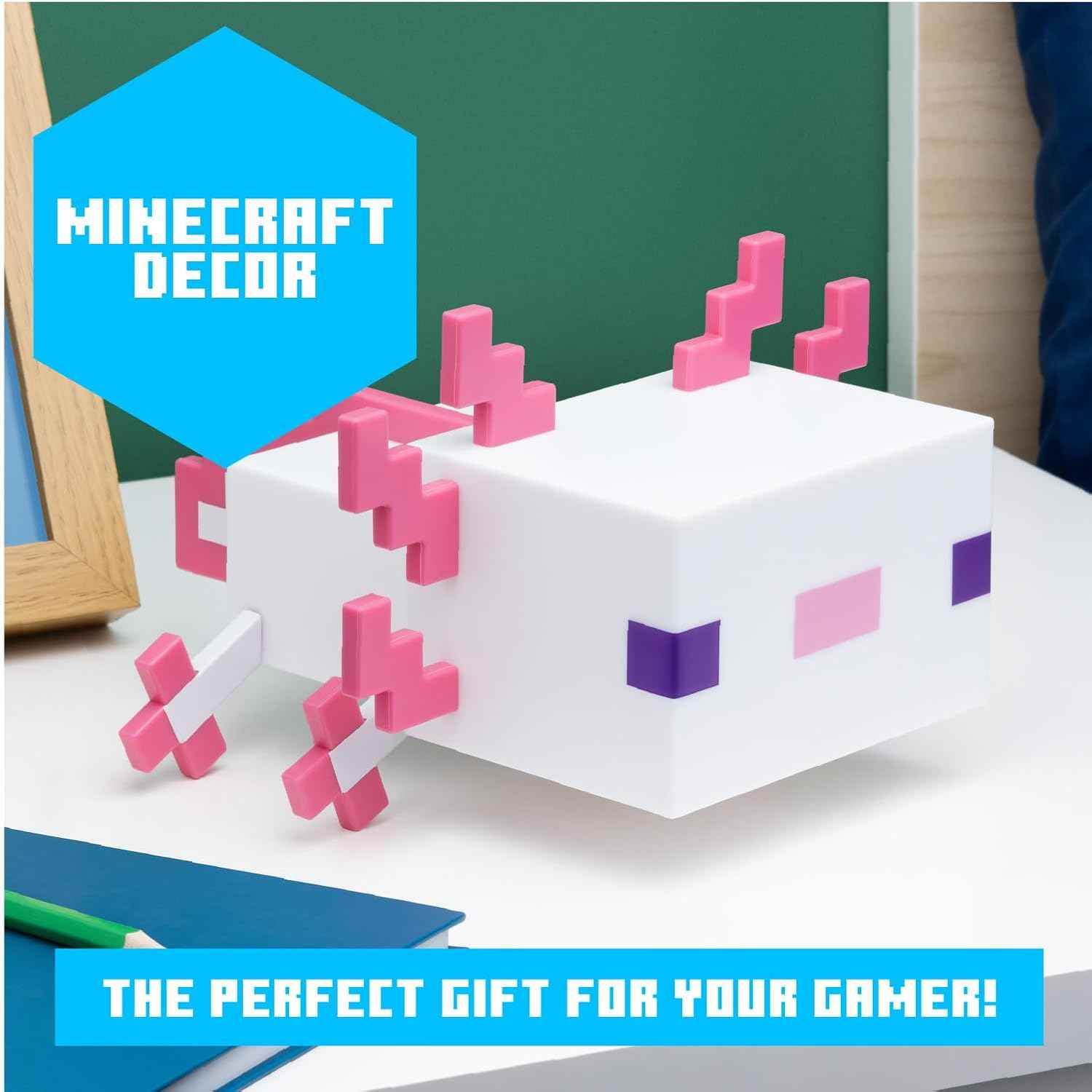 Minecraft Axolotl Light - Color Changing LED Night Lamp for Gaming Desk - 