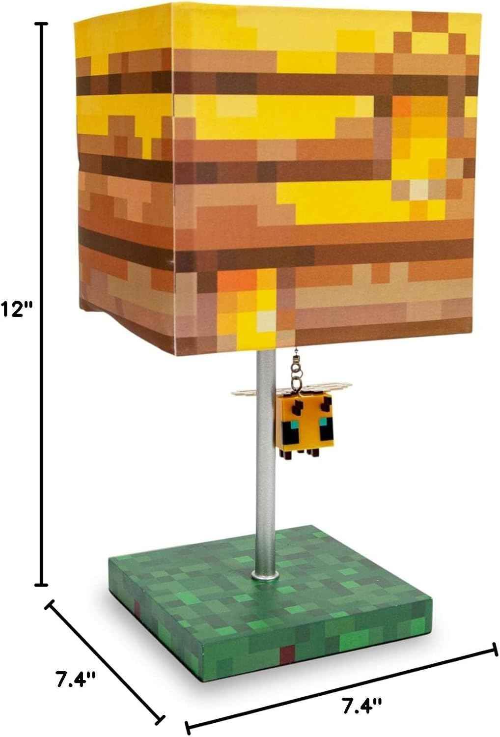 Minecraft Bee Lamp - Yellow Bee Nest Mood Light with 3D Puller | Kids Desk Lamp - 