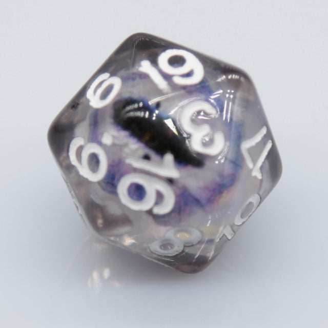 Dragon Eye d20 21.7mm Resin Standard Roll d20 [Red, Green, Blue, Clear, Smoke] - Smoke