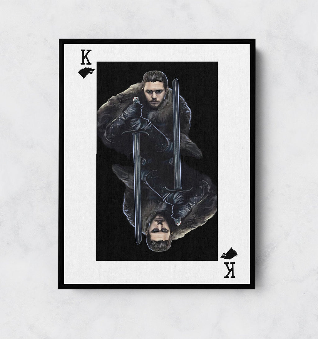 Jon Snow King Card Canvas Wall Art, GOT, Aegon Targaryen, GOT Decor