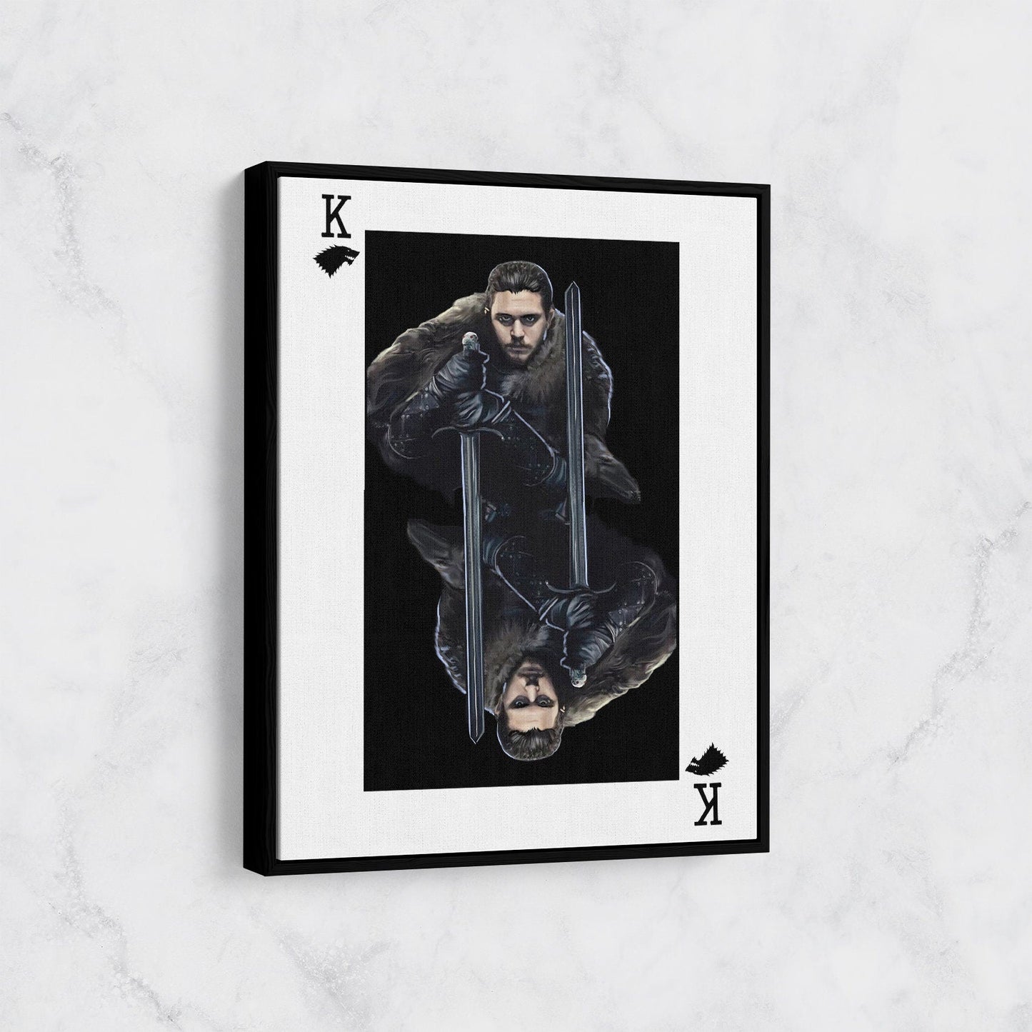 Jon Snow King Card Canvas Wall Art, GOT, Aegon Targaryen, GOT Decor