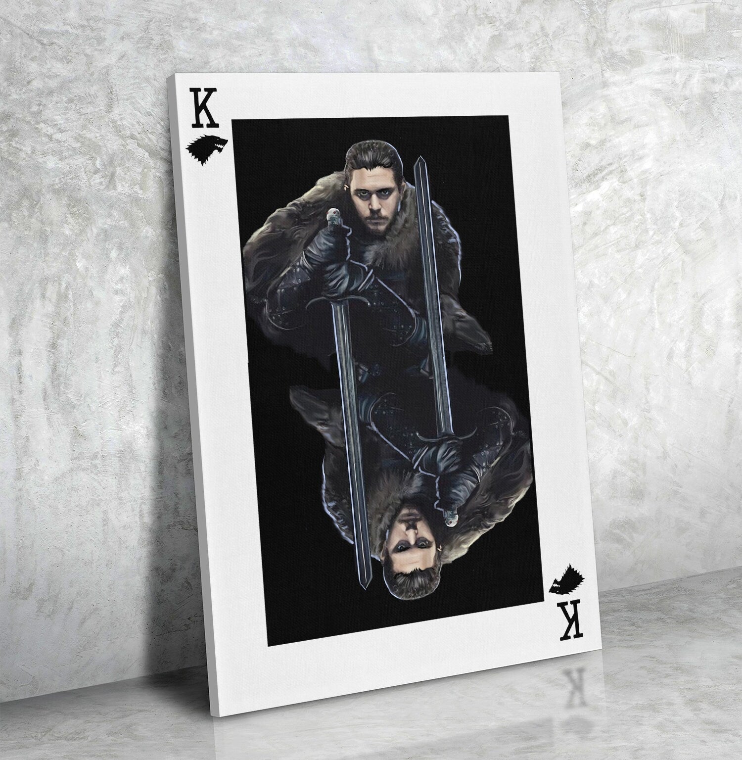 Jon Snow King Card Canvas Wall Art, GOT, Aegon Targaryen, GOT Decor