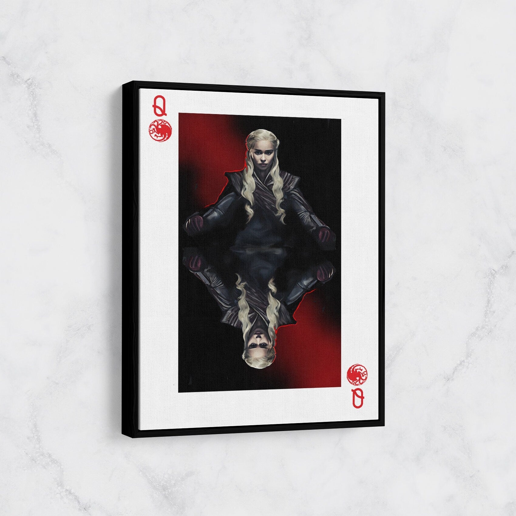 Daenerys Targaryen Queen Card, Canvas Wall Art, GOT, Dany, Queen Daenerys Targaryen