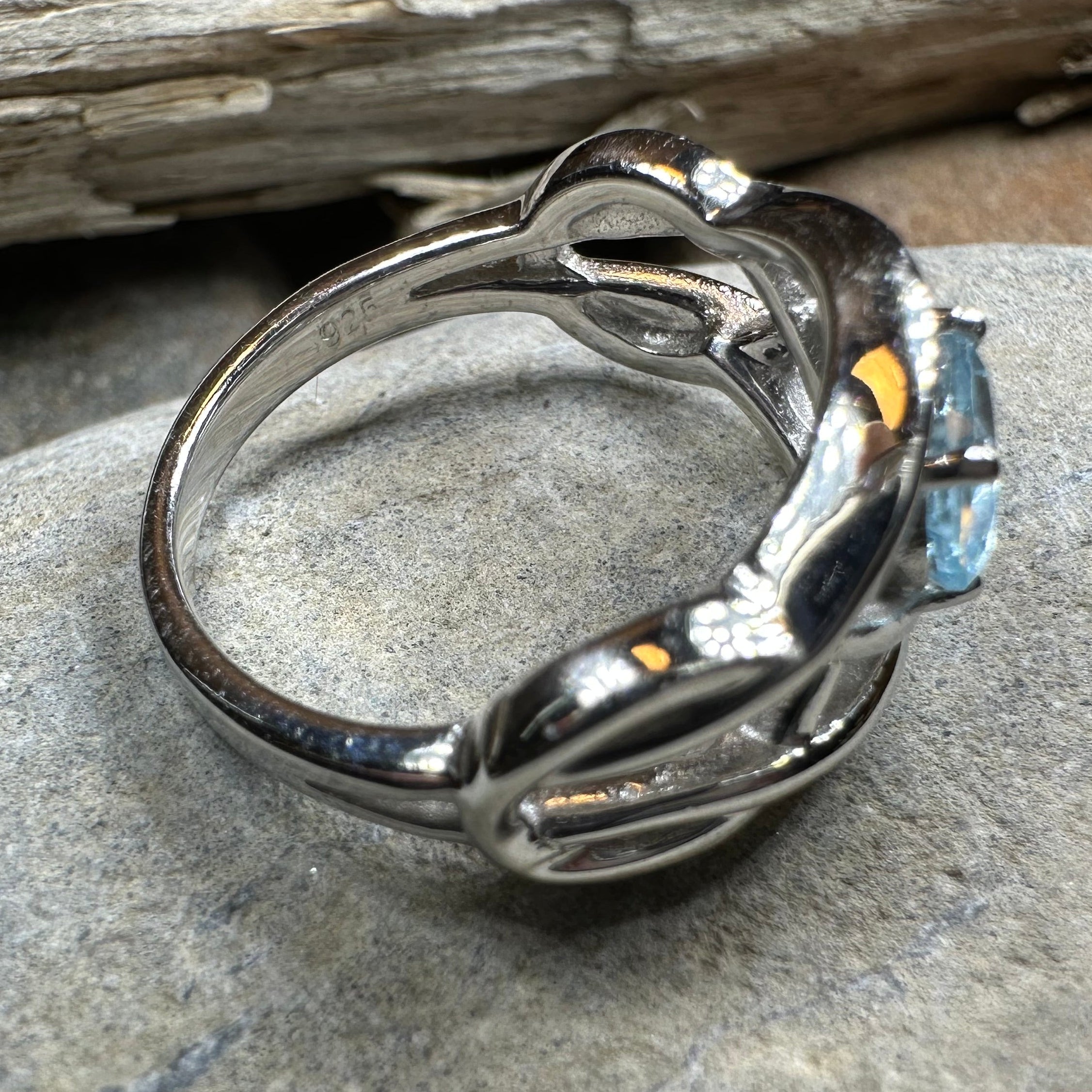 Blue Topaz Celtic Knot Ring