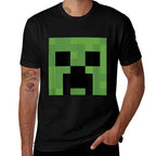 Minecraft Creeper Big Face Rolled Sleeves T-Shirt