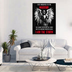 Fate Whispers To The Warrior Canvas Wall Art, The Warrior Whispers Back I Am The Storm, Warrior Print, Warrior Quote, Man Cave Decor