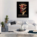 Pirate Decor, Time Flies When You're Having Rum Canvas Wall Art, Perfect For Man Cave, Man Cave Decor, Bar Decor, Pirate Art, Pirate Decor