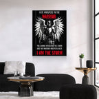 Fate Whispers To The Warrior Canvas Wall Art, The Warrior Whispers Back I Am The Storm, Warrior Print, Warrior Quote, Man Cave Decor