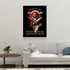 Pirate Decor, Time Flies When You're Having Rum Canvas Wall Art, Perfect For Man Cave, Man Cave Decor, Bar Decor, Pirate Art, Pirate Decor