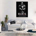 Warrior Code Canvas Wall Art, Better To Die Standing Than To Live On Your Knees, Warrior Print, Warrior Quote, Motivational Quote, Man Cave