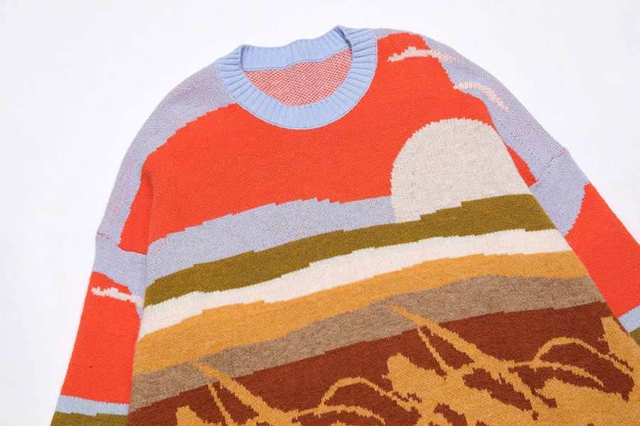 Farmland Artwork Knit Sweater - M