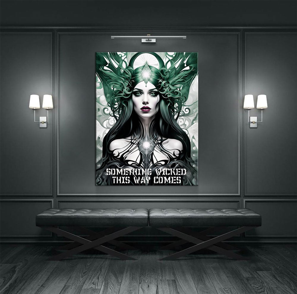 Something Wicked This Way Comes Canvas Wall Art, Dark Fantasy Art, Fantasy Decor, Witch Decor