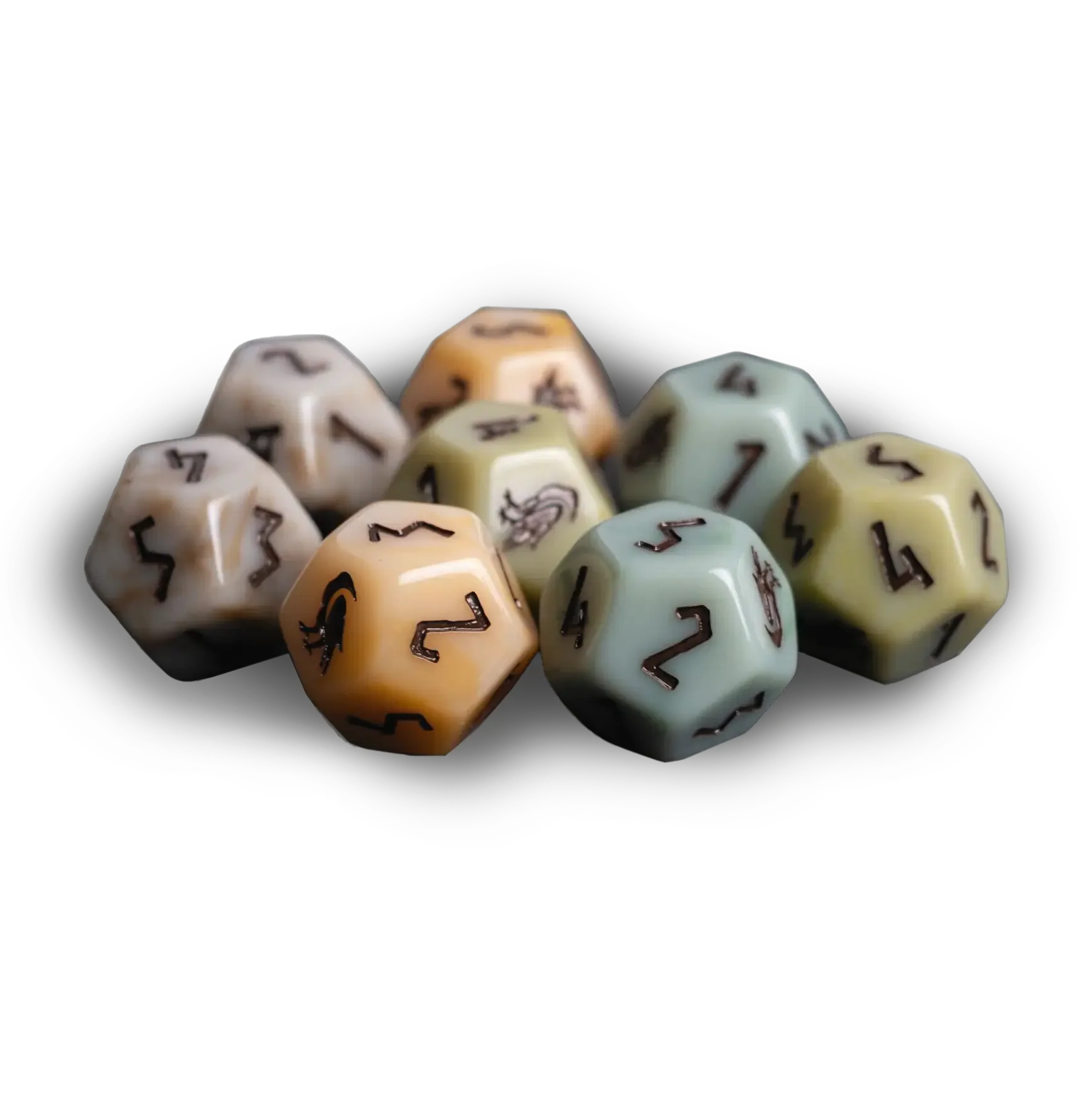 River Pebble Dice (8) - Legend in the Mist