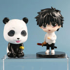 6 Pcs Set Jujutsu Kaisen Gojo Satoru Geto Suguru Zenin Maki Inumaki Toge Panda Yuta Okkotsu Figures, Kawaii Chibi Mini Anime Figurines PVC JJK Model Statue Toys 6-8 cm