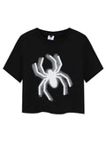 'Mini Spider' Punk Graphic  Spider Crop Top