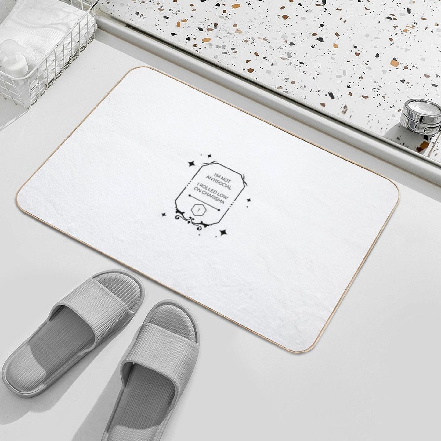 Dnd Charisma Roll D1 Fail  Slip-Resistant Bath Mat