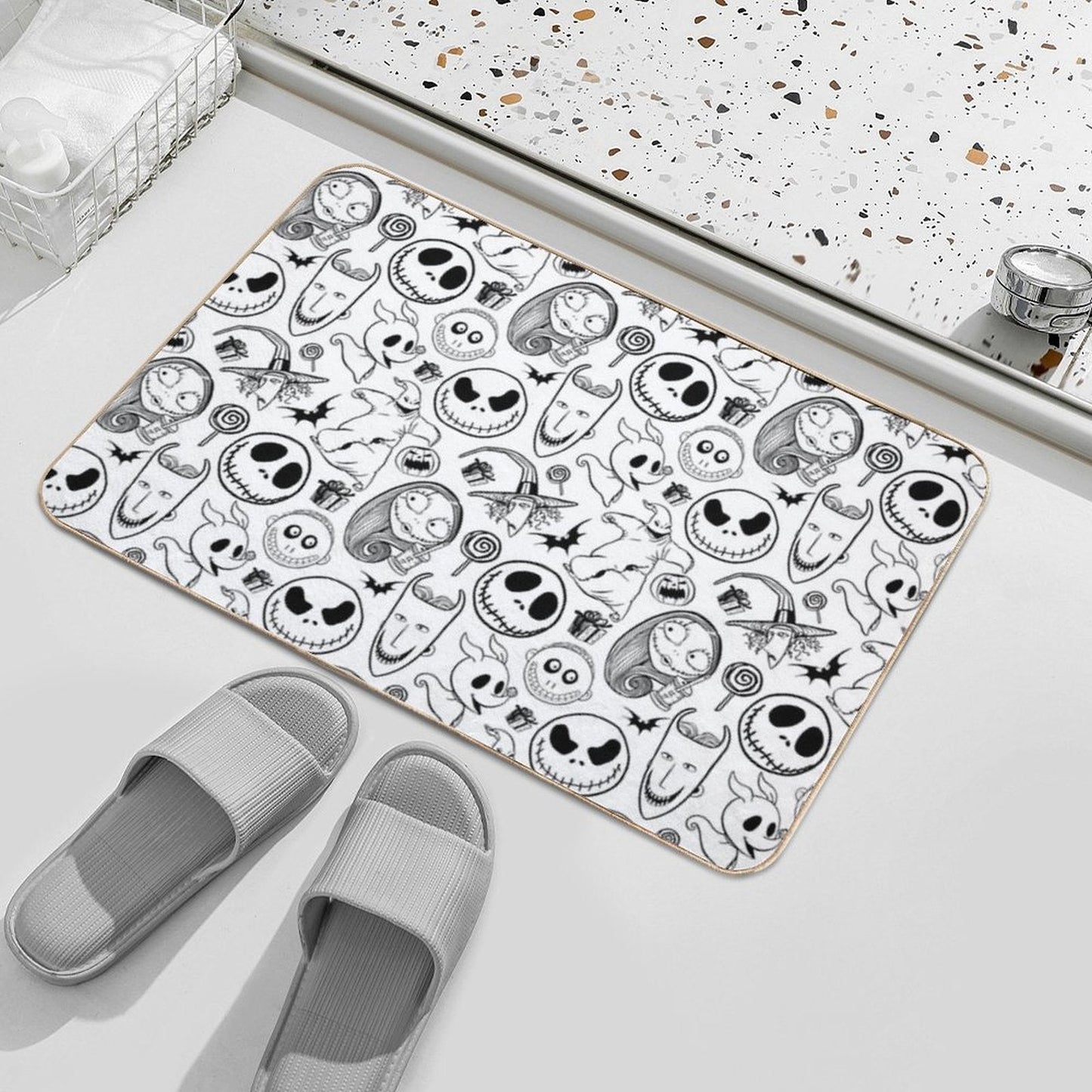 Nightmare before Christmas Pattern  Slip-Resistant Bath Mat