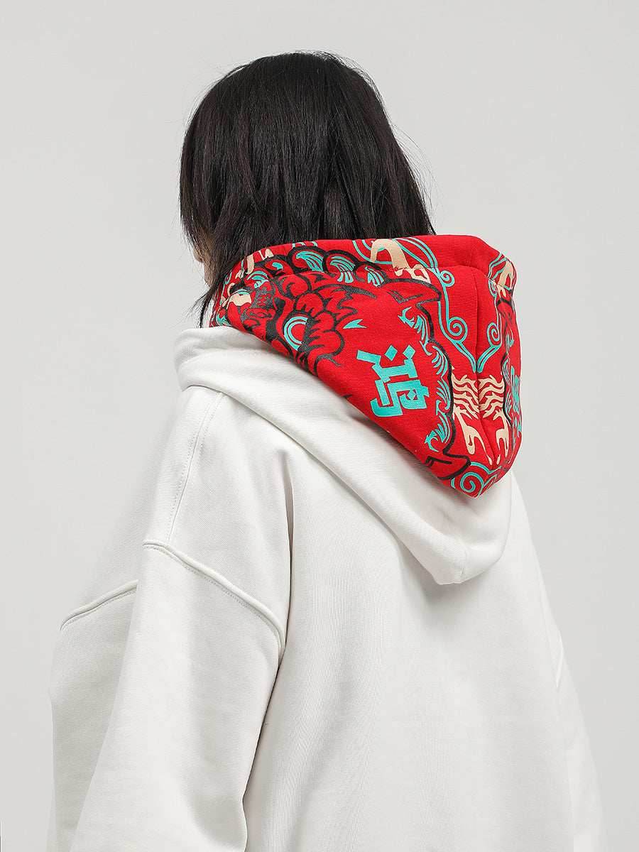 Double Red Dragon Hoodie - Black / M