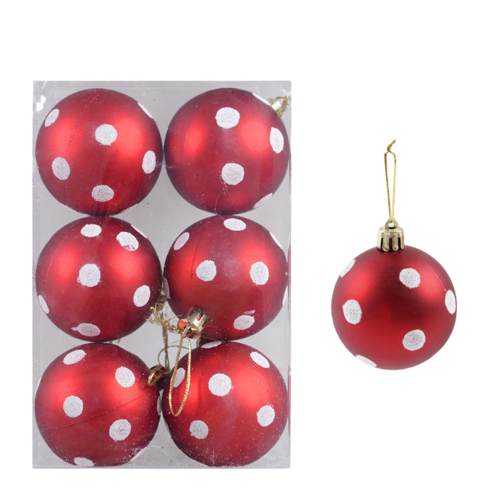 6pcs Transparent Snow Christmas Balls Pendants for Christmas Tree Decoration