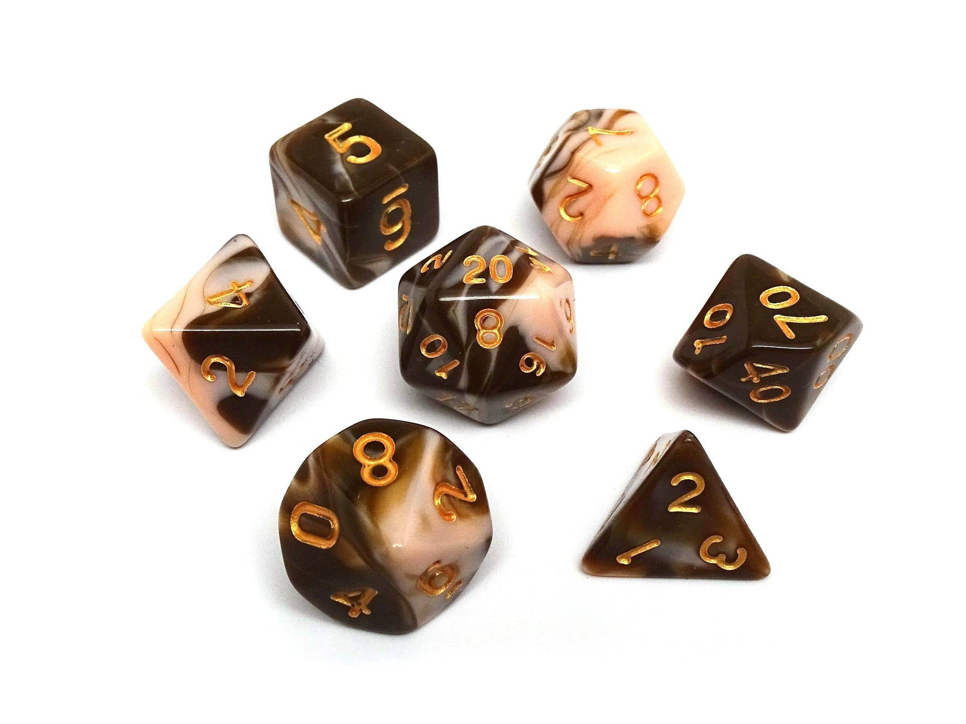 Dusty Rose and Brown Marble - 7 Piece Set - 