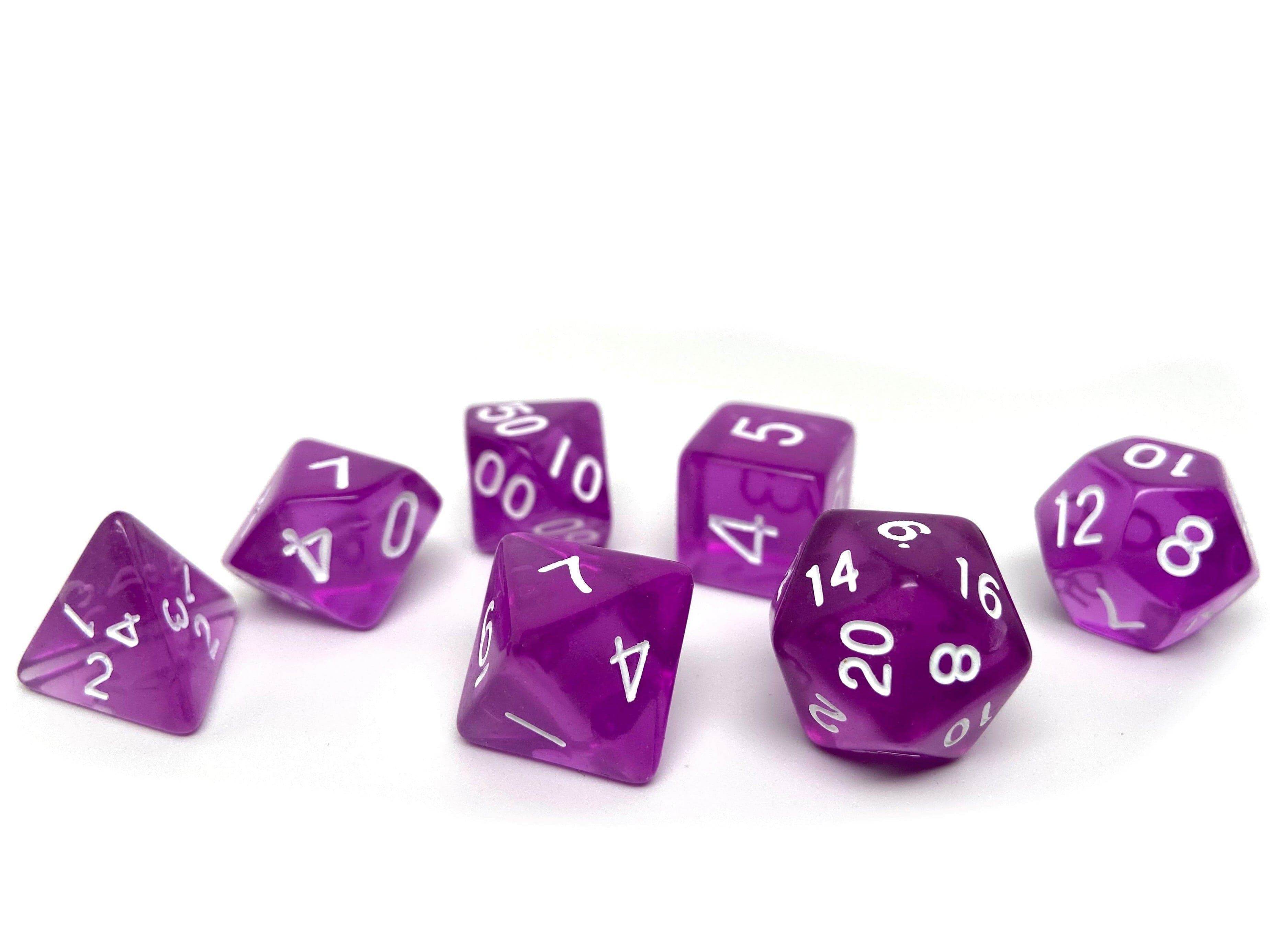 Purple Translucent Dice - 7 Piece Set - 