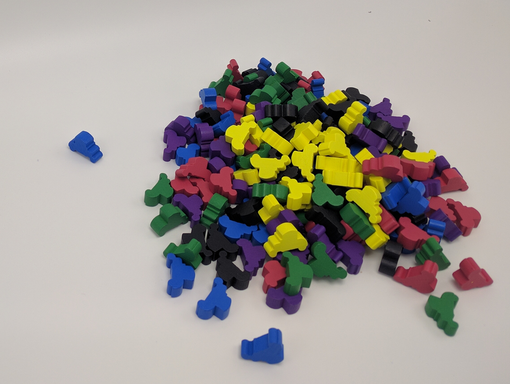 Deluxe Car Token Set (180 wooden tokens, 30 of each of 6 colors)