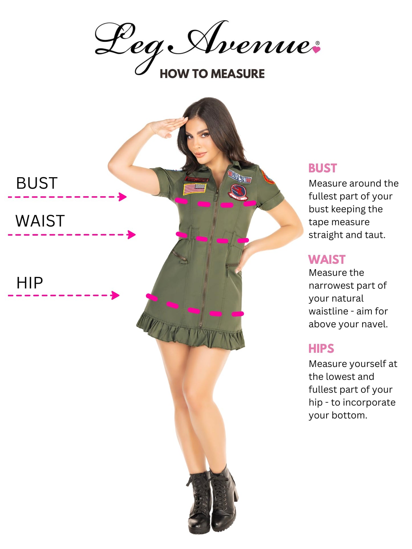 Top Gun Flight Dress Costume - Women's Licensed Aviator Outfit