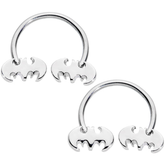 18G 3/8 Licensed DC Comics Batman Horseshoe Circular Barbell Set